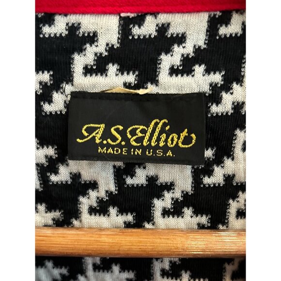 Academia  A.S. Elliot Houndstooth Jacket With Red Trim Size L - Picture 2 of 5